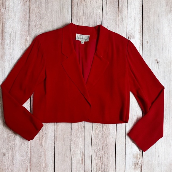 Vintage 80’s Nicole Miller Women’s 2-Piece Red Blazer Skirt Suit Set ~ Size 10 - Picture 3 of 10